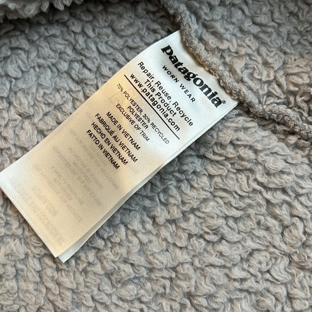 Patagonia Women’s Los Gatos 1/4 Zip Salt Grey Fleece Pullover Sweatshirt - Picture 6 of 11